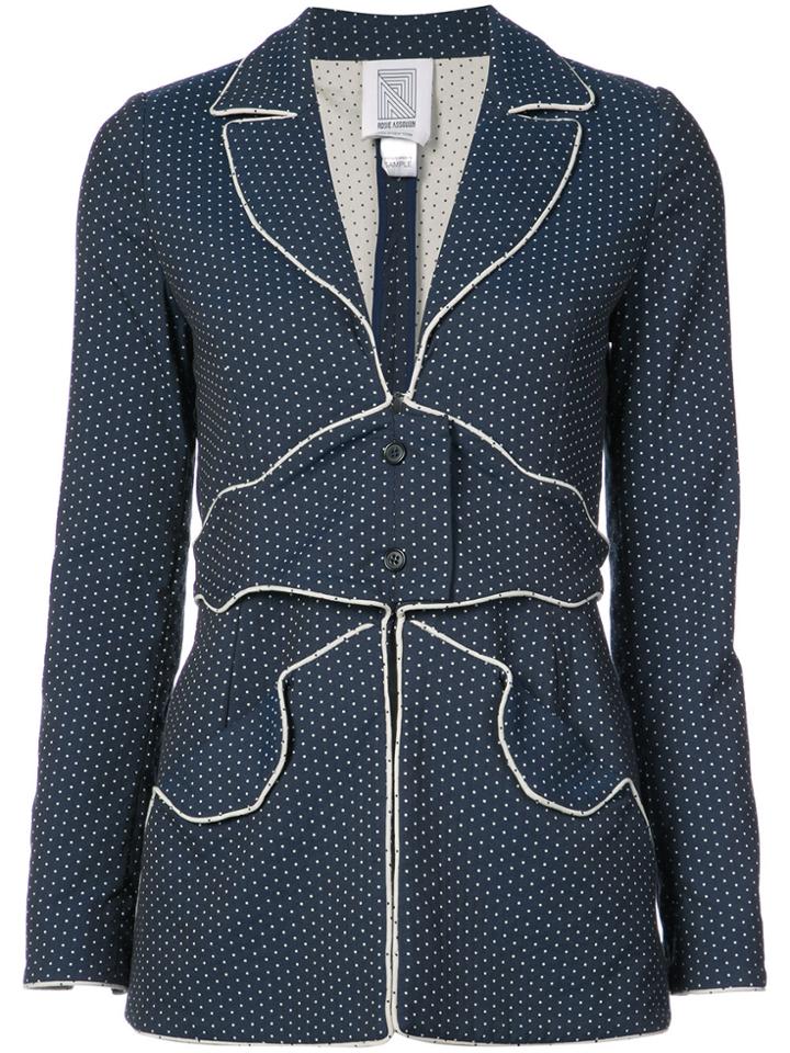Rosie Assoulin Polka Dot Fitted Jacket - Blue