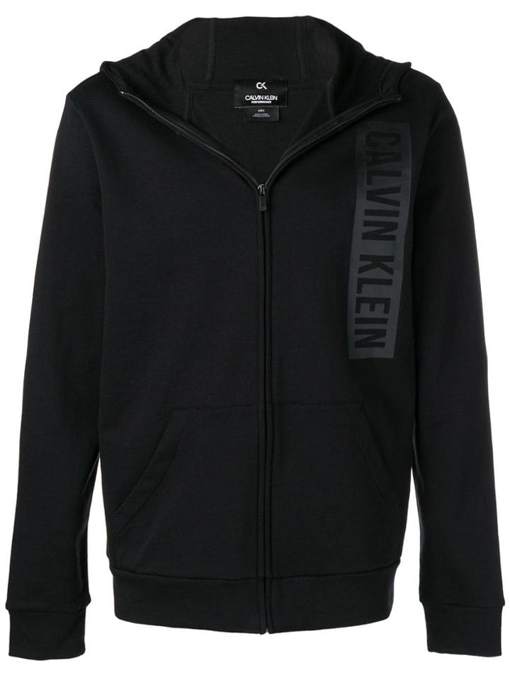 Ck Calvin Klein Logo Zip-up Jacket - Black