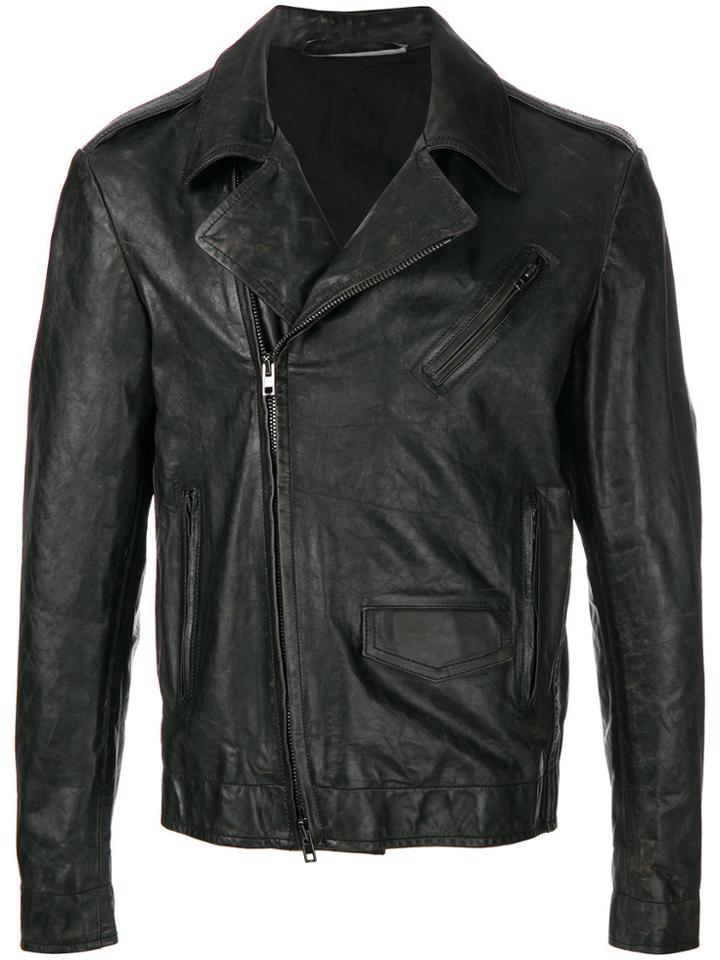 Salvatore Santoro Classic Biker Jacket - Black