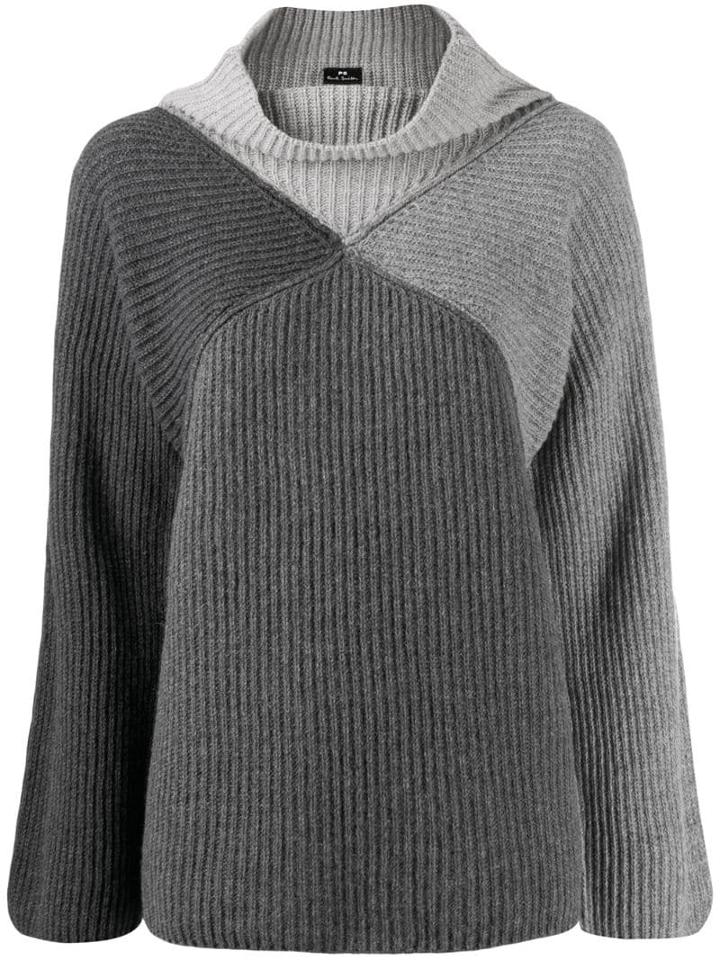 Ps Paul Smith Ribbed Roll-neck Jumper - Grey