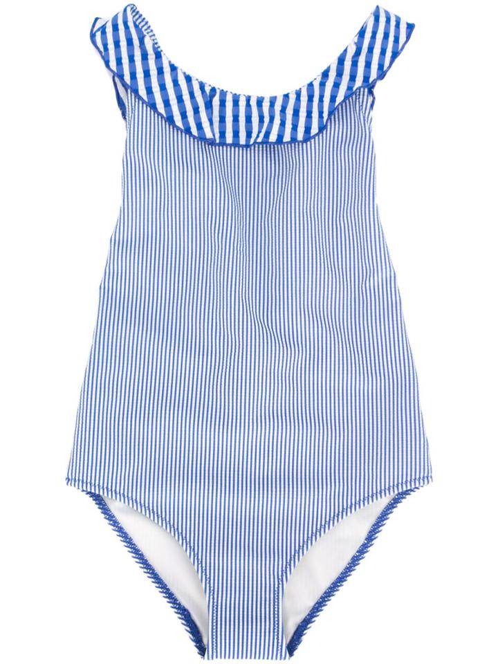 Burberry Kids - Striped Swimsuit - Kids - Polyamide/spandex/elastane/polyester - 5 Yrs, Toddler Girl's, Blue