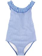 Burberry Kids - Striped Swimsuit - Kids - Polyamide/spandex/elastane/polyester - 5 Yrs, Toddler Girl's, Blue