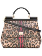 Leopard Sicily Top-handle Tote - Women - Calf Leather - One Size, Brown, Calf Leather, Dolce & Gabbana