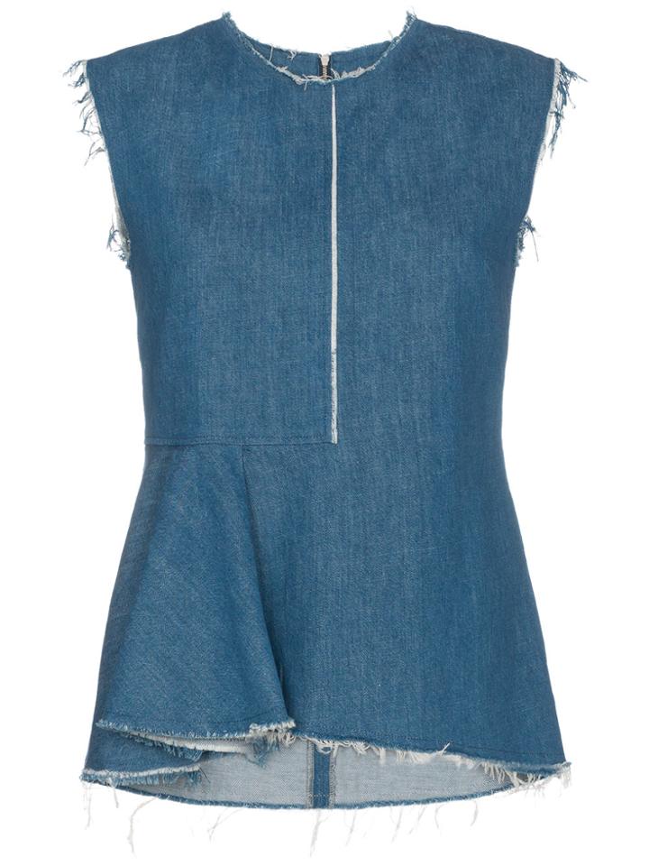 Golden Goose Deluxe Brand Colia Sleeveless Denim Top - Blue