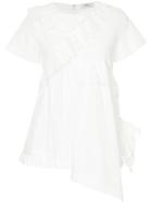Goen.j Broderie-anglaise Ruffle Trimmed Top - White