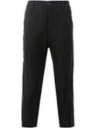 Ziggy Chen - Cropped Tapered Trousers - Men - Cotton/cupro/wool/metal - 46, Black, Cotton/cupro/wool/metal