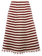 Philosophy Di Lorenzo Serafini Striped Knitted A-line Skirt, Women's, Size: 44, Nude/neutrals, Cotton/acrylic/virgin Wool/other Fibers
