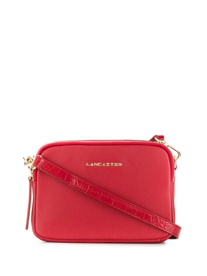Lancaster Logo Plaque Crossbody Bag - Red