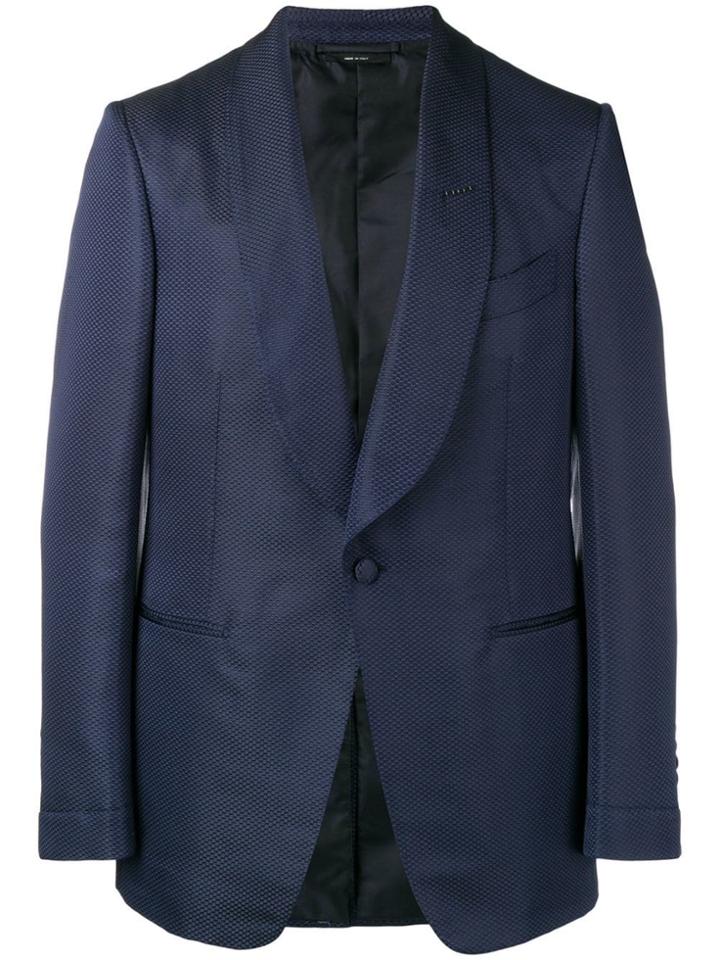 Tom Ford Textured Tuxedo Blazer - Blue