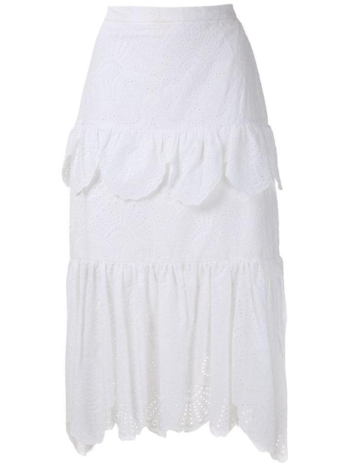 Olympiah Nielle Laise Midi Skirt - White