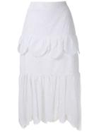 Olympiah Nielle Laise Midi Skirt - White