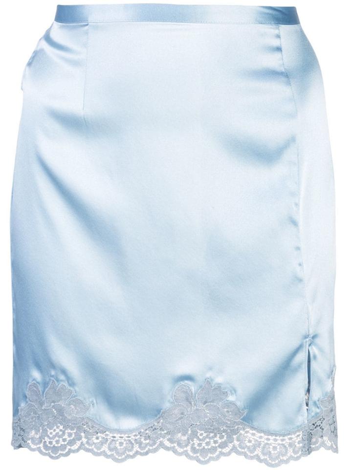 Fleur Du Mal James Lace Slip Skirt - Blue
