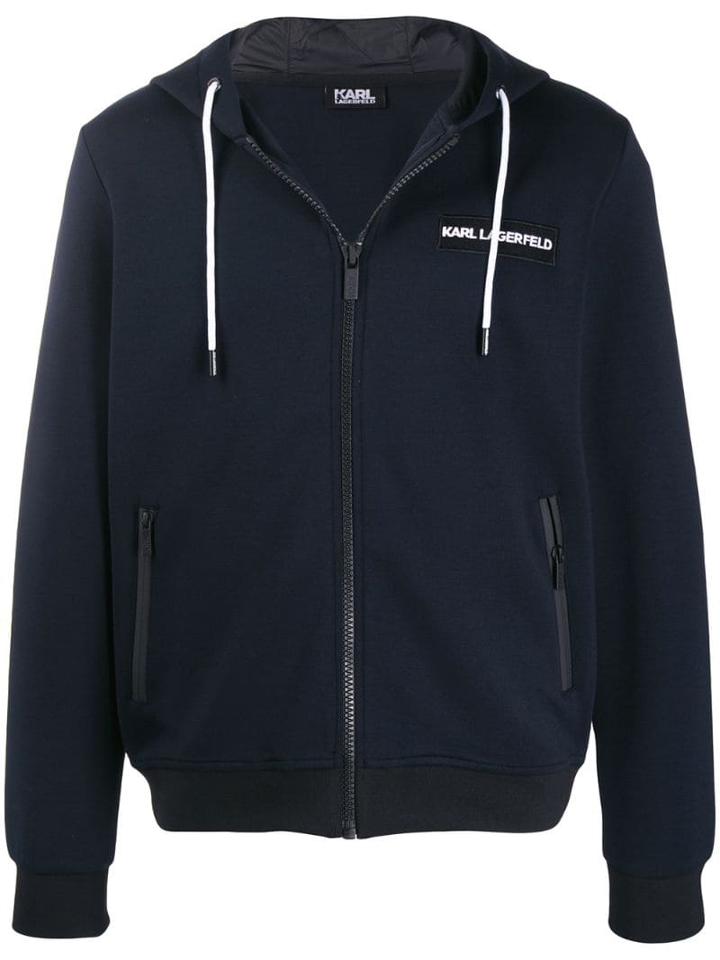 Karl Lagerfeld Zipped Hoodie - Blue