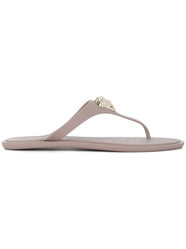 Versace Medusa Flip Flops - Grey