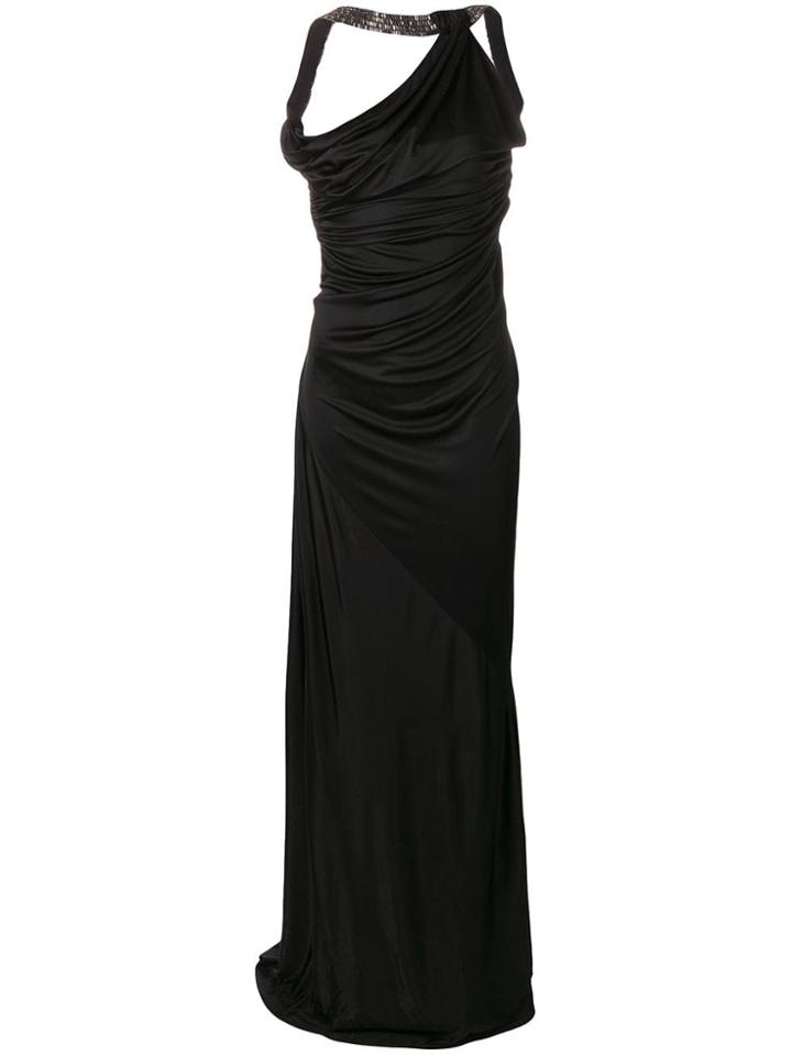 Roberto Cavalli Embellished One-shoulder Gown - Black