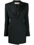 Alexandre Vauthier Crystal Embellished Button Dress - Black