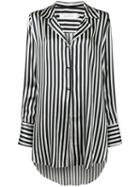 Marques'almeida - Oversized Pinstripe Shirt - Women - Silk - S, Black, Silk