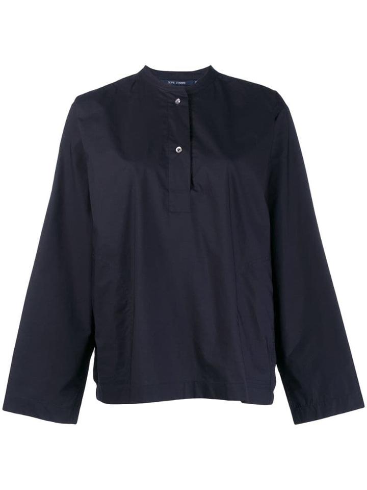 Sofie D'hoore Oversized Henley Shirt. - Blue