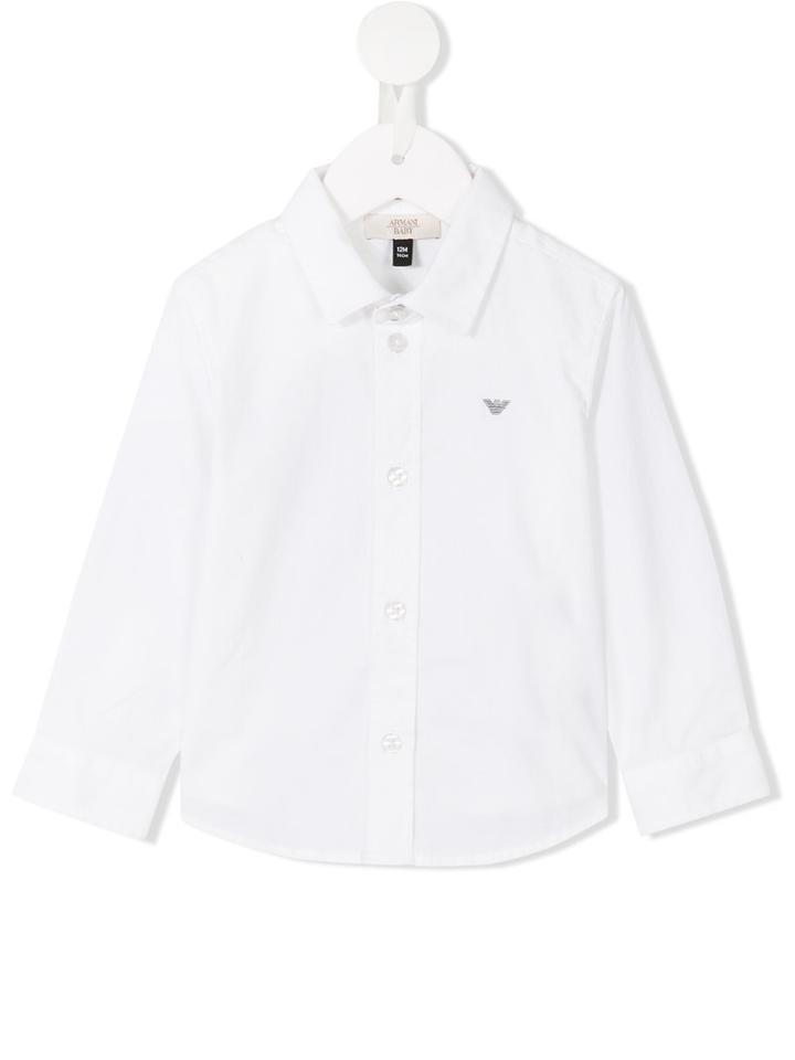 Armani Junior - Classic Shirt - Kids - Cotton/spandex/elastane - 12 Mth, White