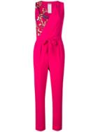 Liu Jo Surplice Crepe Jumpsuit - Pink