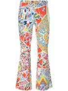 Emilio Pucci Stained Glass Print Trousers, Women's, Size: 40, Cotton/spandex/elastane