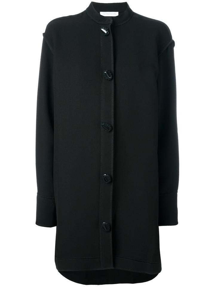 J.w.anderson Oversized Buttons Shirt Dress, Women's, Size: 8, Black, Triacetate/polyester