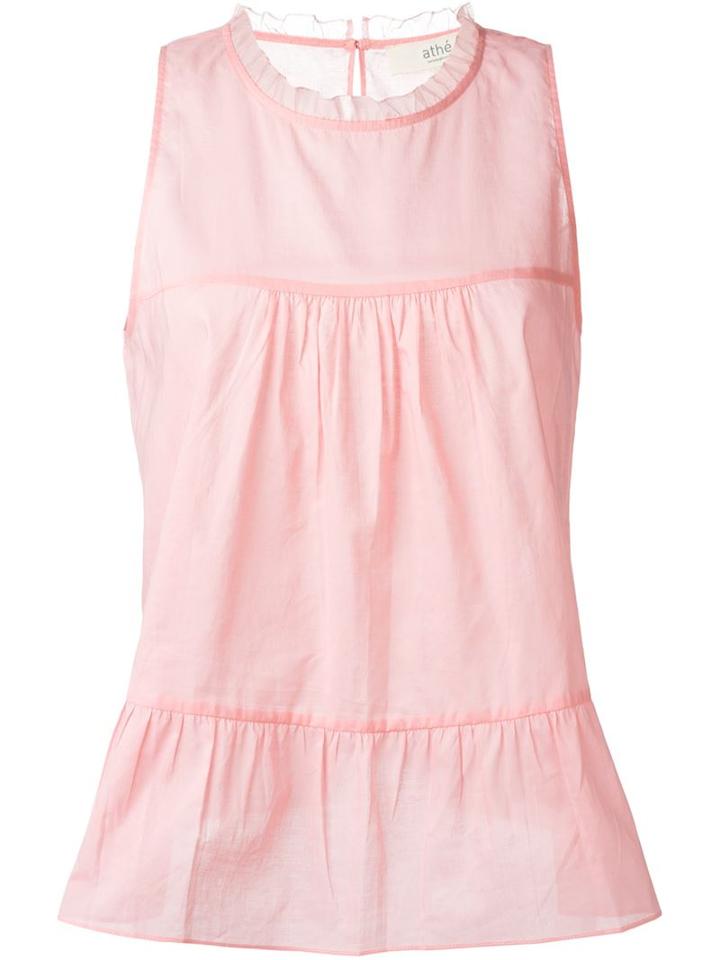 Vanessa Bruno Athé Ruffled Neck Sleeveless Top