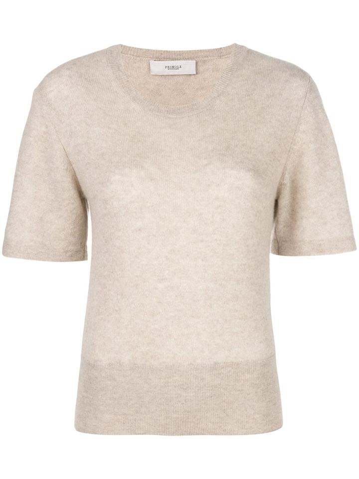Pringle Of Scotland Short-sleeve Fitted Sweater - Neutrals