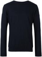 S.n.s. Herning 'intro' Crew Neck Jumper, Men's, Size: Large, Blue, Merino/virgin Wool