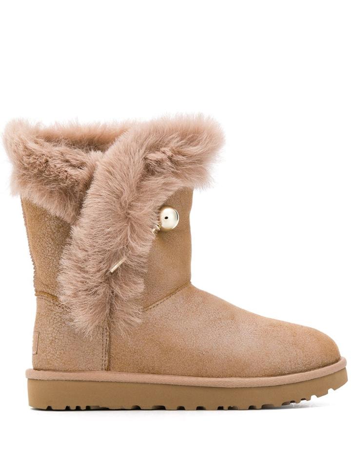Ugg Australia Fur Detail Boots - Neutrals