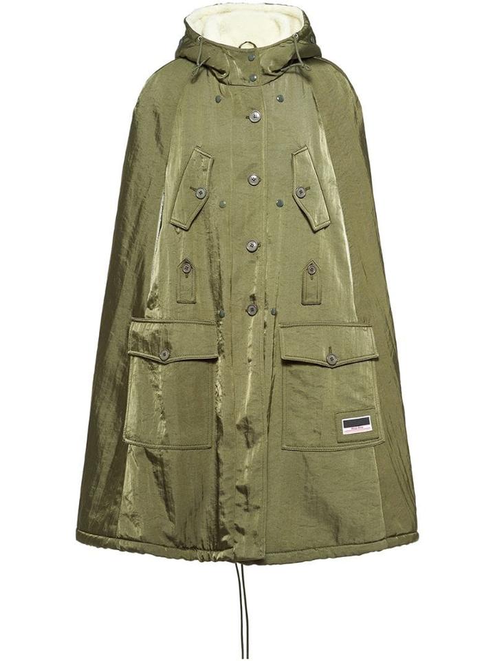 Miu Miu Technical Military Cape - Green