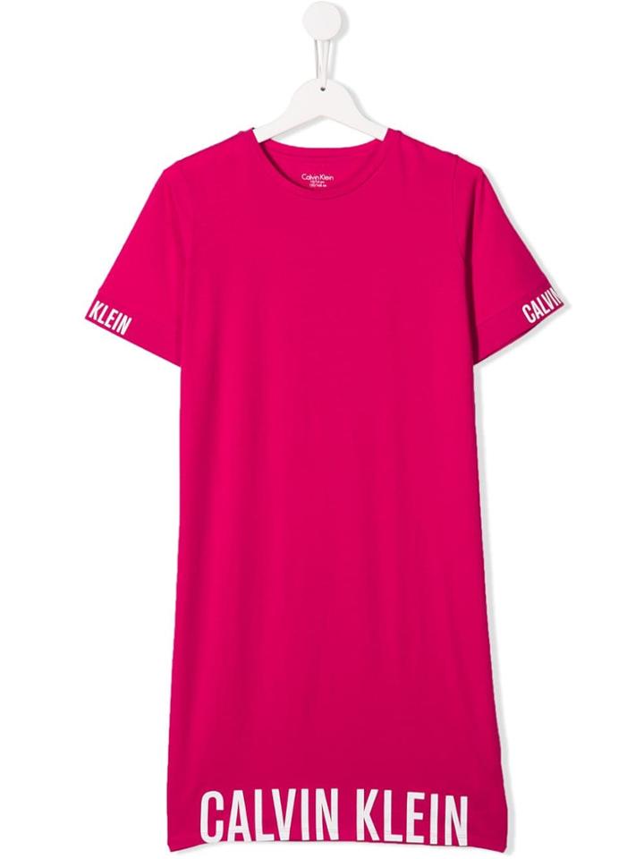 Calvin Klein Kids Logo T-shirt Dress - Pink