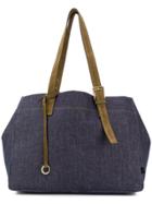 Lardini Leather Embellished Messenger Bag - Blue