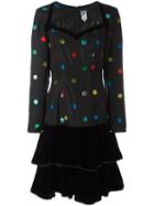 Emanuel Ungaro Vintage Polka Dot Patterned Dress, Women's, Size: 42, Black