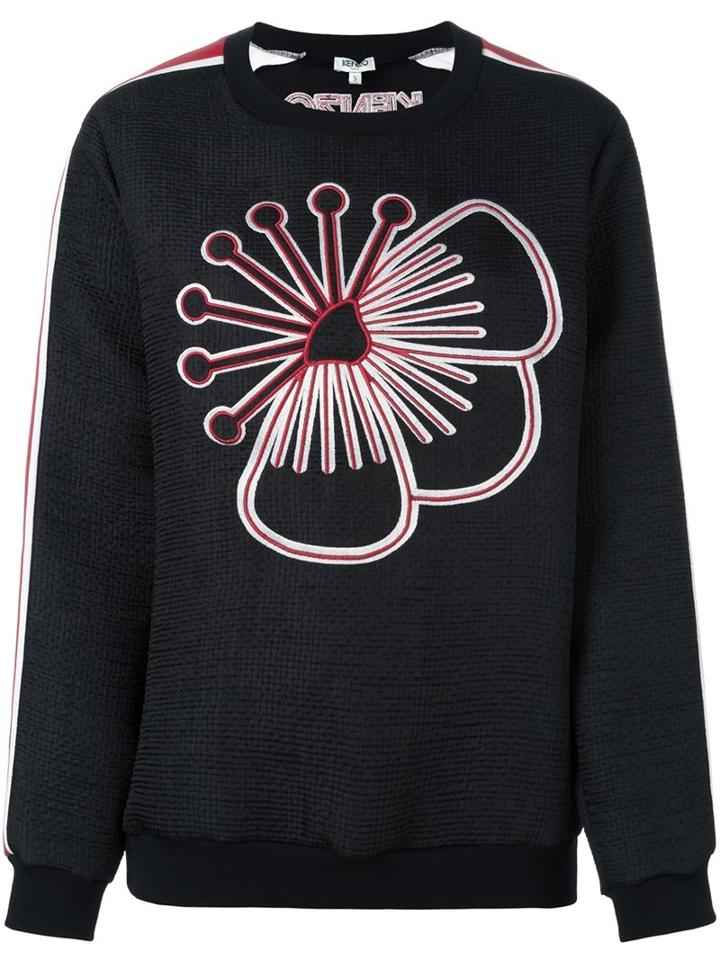 Kenzo Embroidered Flower Sweatshirt, Women's, Size: Medium, Black, Polyester