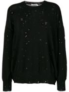 T By Alexander Wang Distressed Oversized Jumper - Black