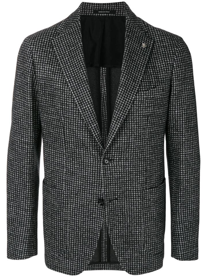 Tagliatore Vichy Printed Blazer - Grey