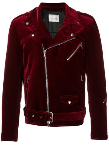 Route Des Garden Velvet Biker Jacket - Red