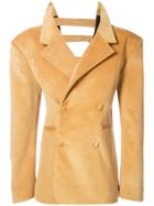 Y / Project Double-breasted Velvet Blazer - Yellow & Orange