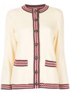 Yves Saint Laurent Pre-owned Collarless Button-down Cardigan - White