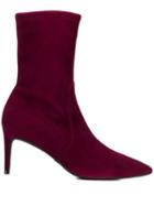Stuart Weitzman Pointed Sock Boots - Red