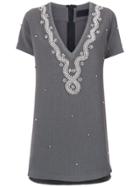 Andrea Bogosian Strass Embellished T-shirt Dress - Grey