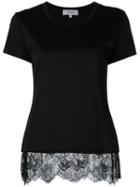 Carven Lace Trim T-shirt, Women's, Size: Small, Black, Cotton