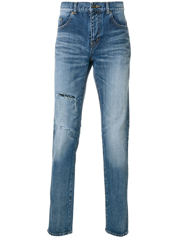 Saint Laurent Light-wash Slim-fit Jeans - Blue