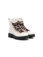 Cesare Paciotti Kids Teen Sherpa Lined Hiking Boots - White