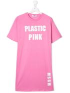 Msgm Kids Teen Printed T-shirt Dress - Pink