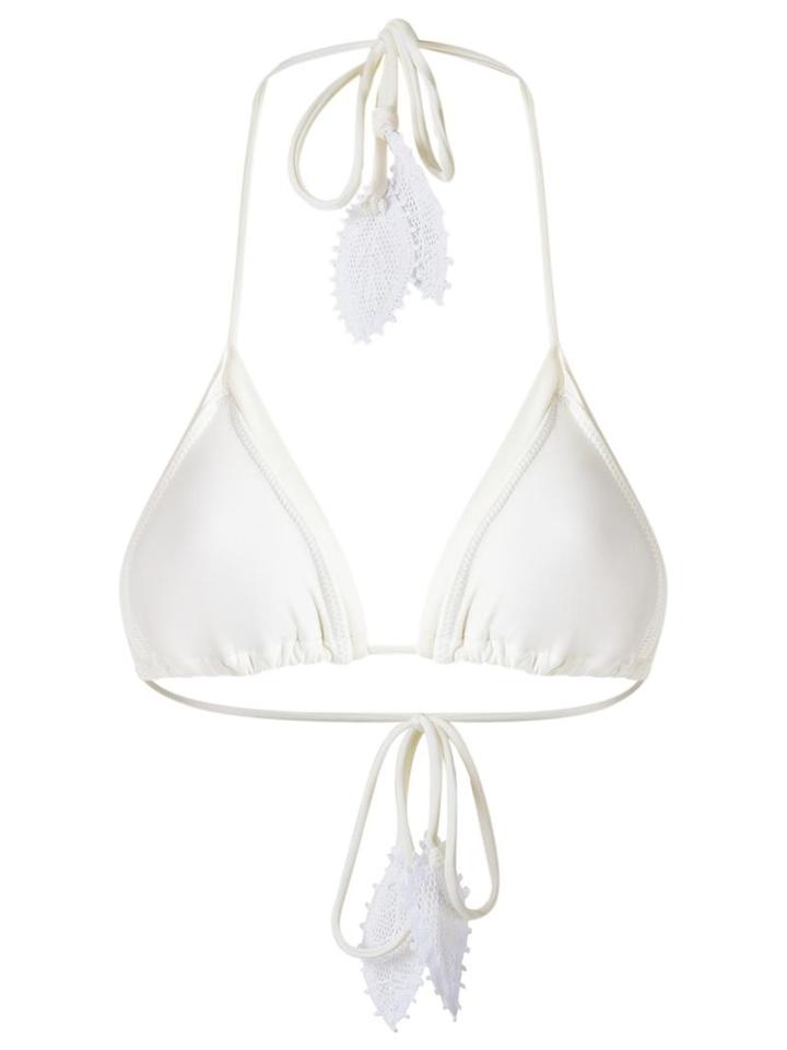 Martha Medeiros Triangle Bikini Top, Women's, Size: Medium, White, Polyamide/spandex/elastane