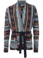 Laneus Patterned Wrap Cardigan, Men's, Size: 52, Acrylic/polyamide/viscose/alpaca