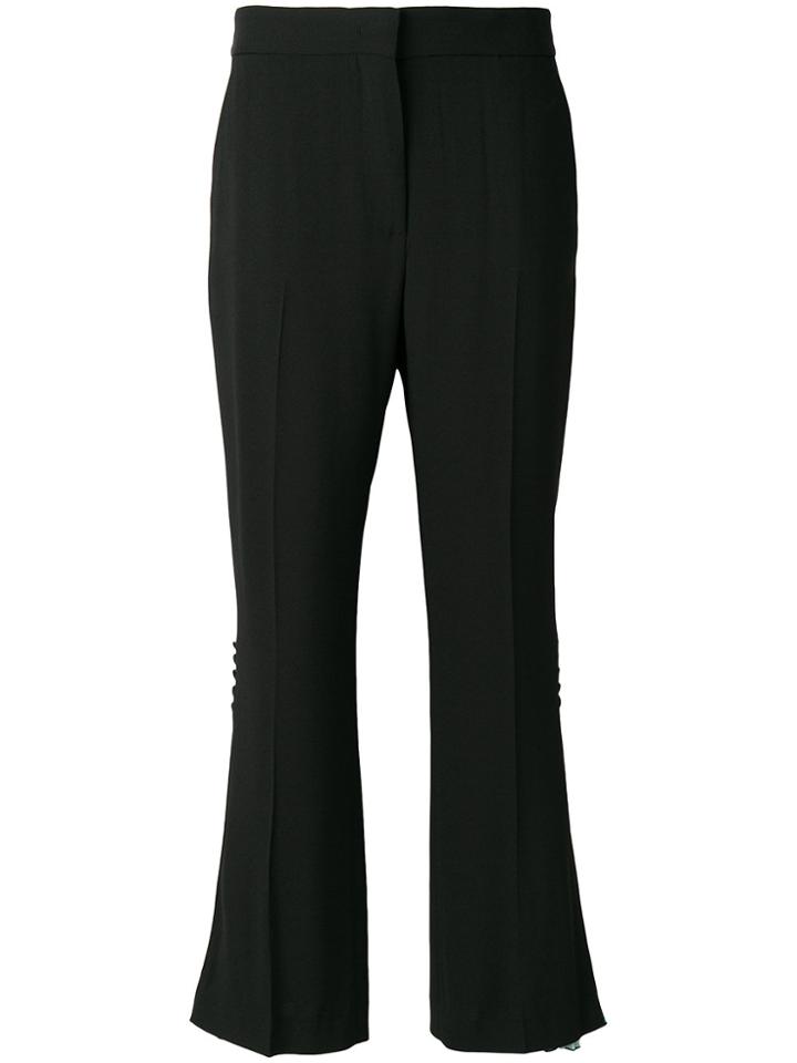 Msgm Floral Insert Flared Trousers - Black
