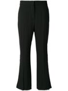 Msgm Floral Insert Flared Trousers - Black